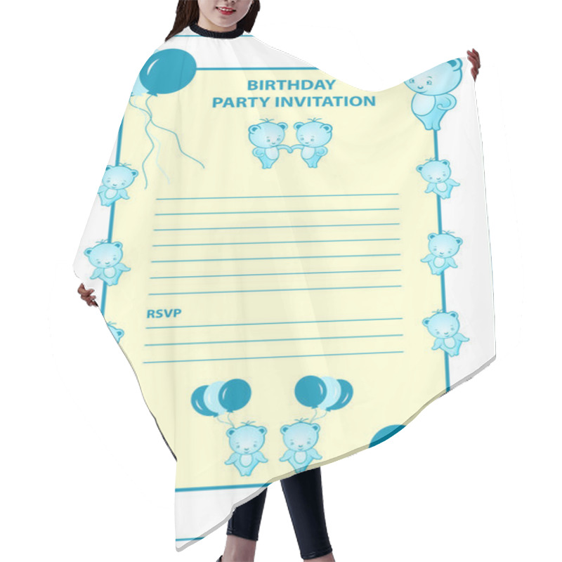 Personality  Childs Birthday Party Invitation Card Hair Cutting Cape