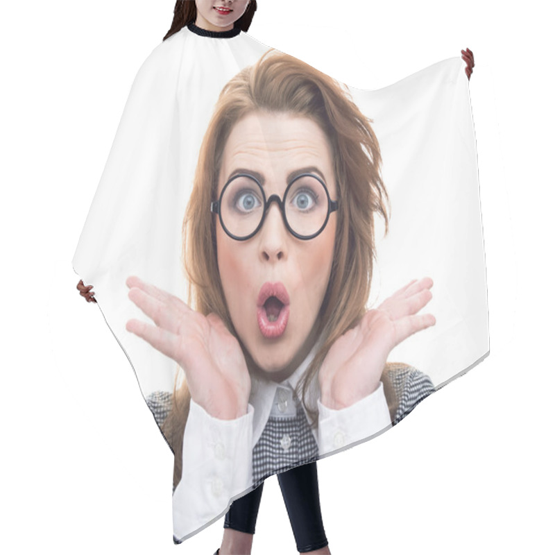 Personality  Close-up Funny Woman Hair Cutting Cape