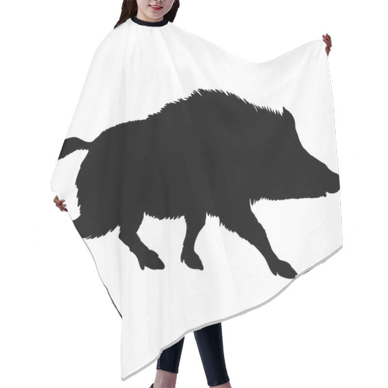 Personality  Boar Silhouette Black Wild Hair Cutting Cape