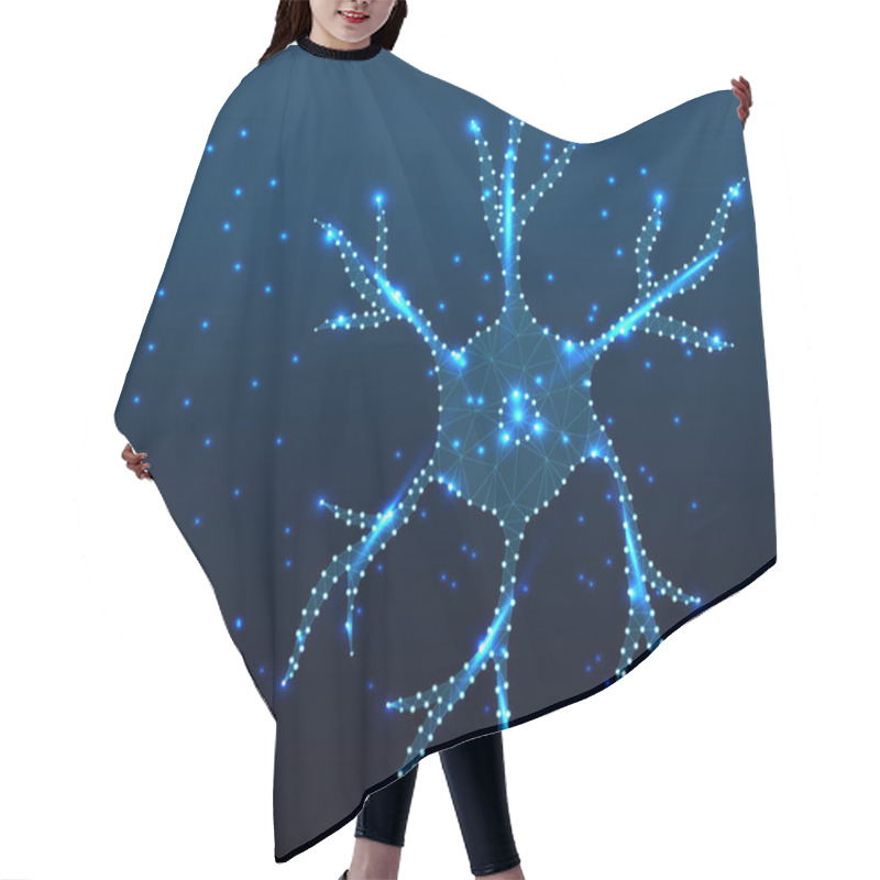 Personality  Neuron, Star, Polygon, Blue 3 Hair Cutting Cape