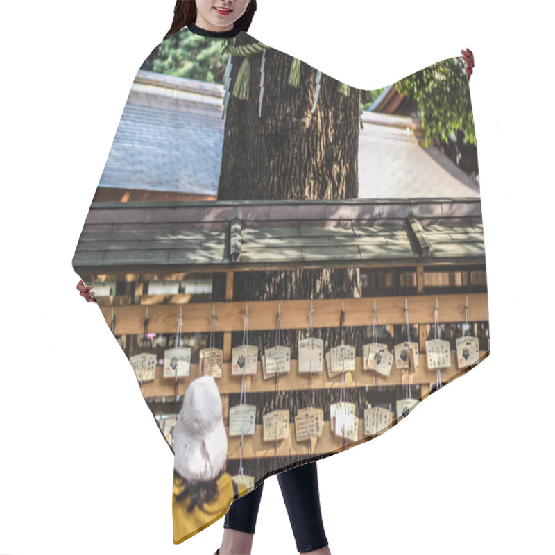 Personality  People Standing In Front Of Wooden Ema Votive Plaques At Meiji Jingu Shrine In Tokyo Hair Cutting Cape