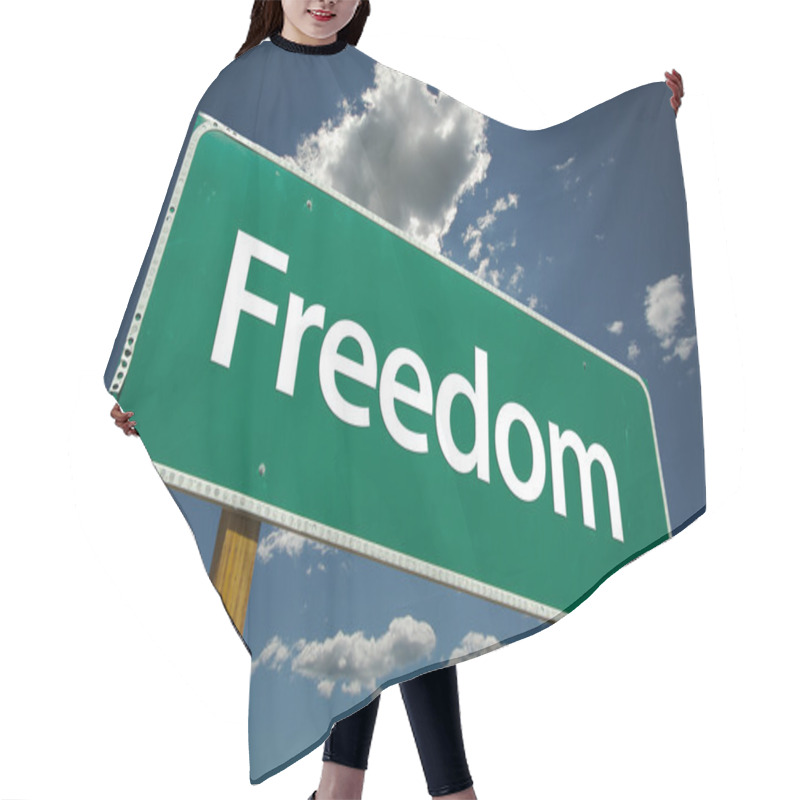 Personality  Freedom Road Sign Hair Cutting Cape