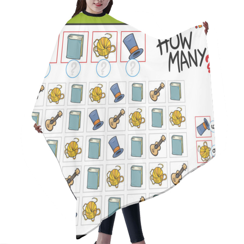 Personality  Counting Game Cartoon Illustration Hair Cutting Cape