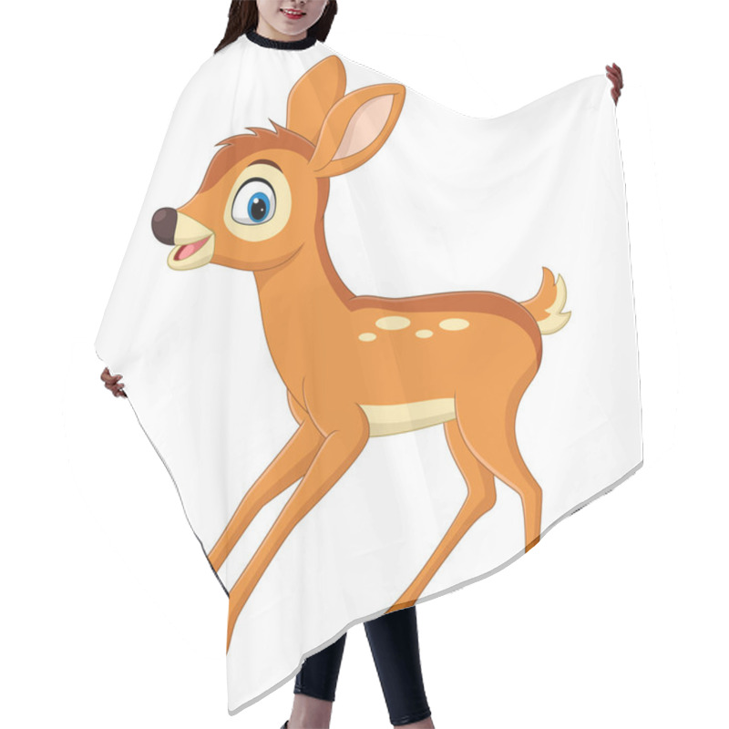 Personality  Vector Illustration Of  Cute Baby Deer Cartoon Isolated On White Background Hair Cutting Cape