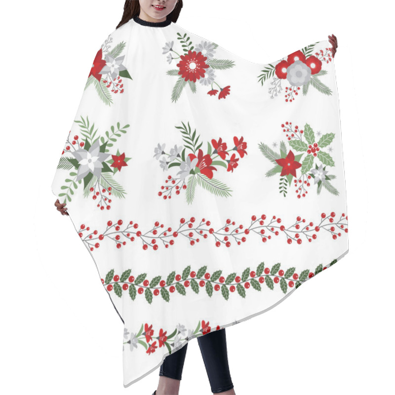 Personality  Christmas Bouquets And Borders Hair Cutting Cape