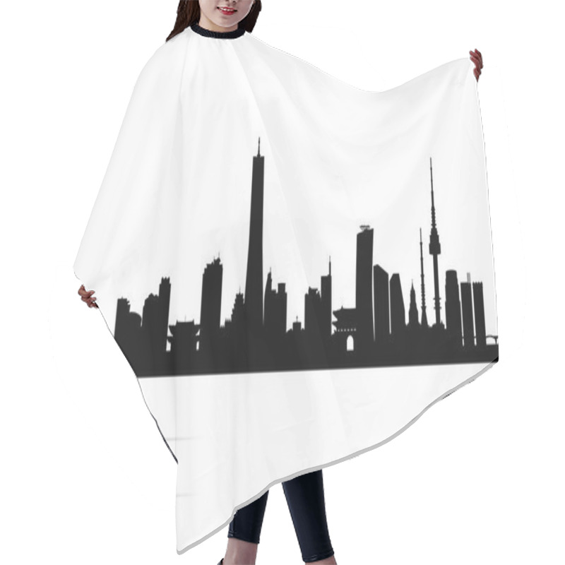 Personality  Seoul City Skyline Silhouette Background, Vector Illustration Hair Cutting Cape