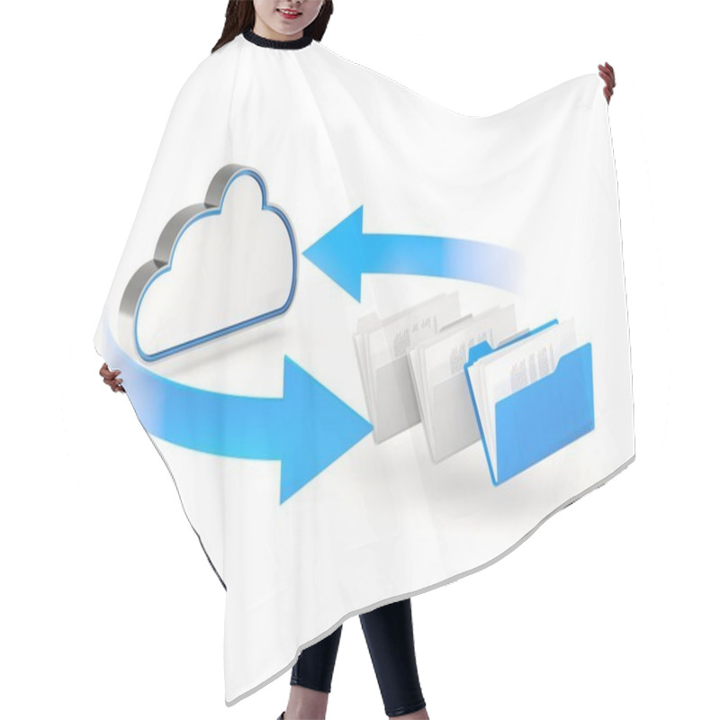 Personality  Blue Cloud Drive Icon With Folders Hair Cutting Cape