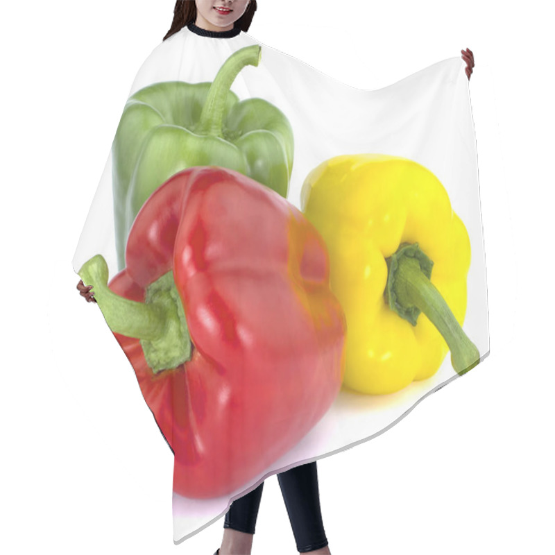 Personality  Bulgarian Pepper Isolated On White Background  Hair Cutting Cape