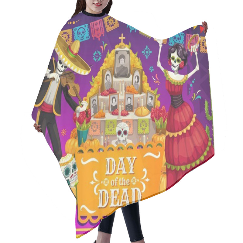 Personality  Mexican Day Of Dead Skeletons, Altar, Sugar Skulls Hair Cutting Cape