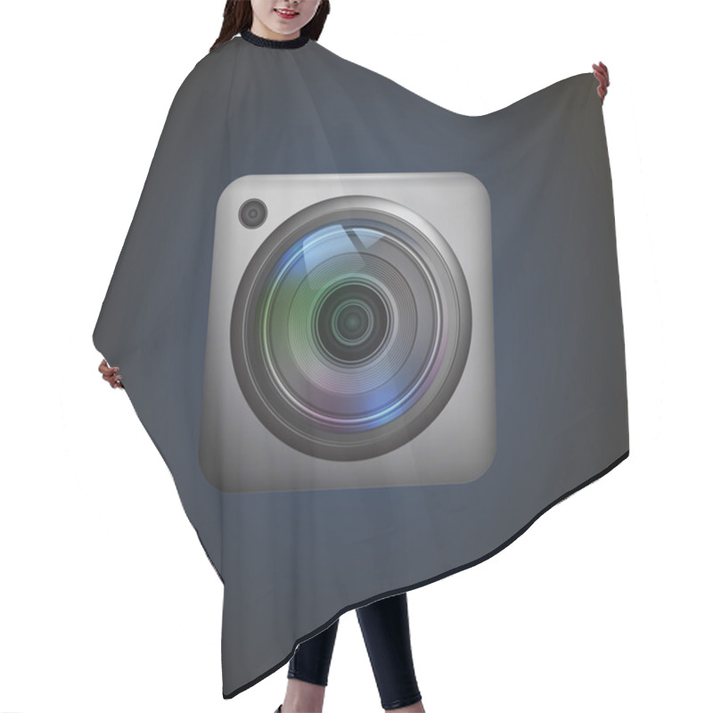 Personality  Photo Camera Icon. Vector Illustration  Hair Cutting Cape