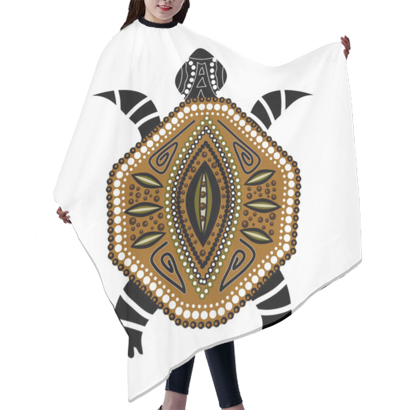 Personality  Yellow-brawn Turtle In First-nation Style Hair Cutting Cape