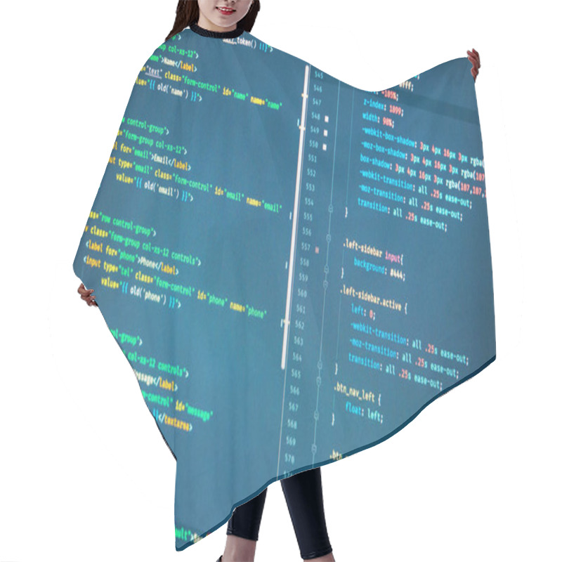 Personality  Css3 Code On Blue Background Hair Cutting Cape