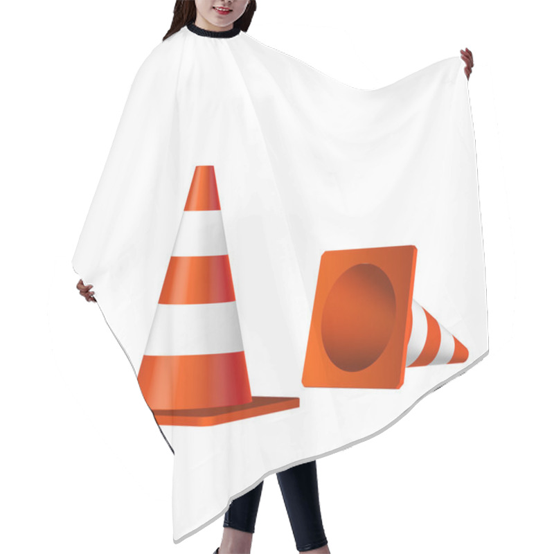 Personality  Traffic Cones Vector Isolated Object Hair Cutting Cape