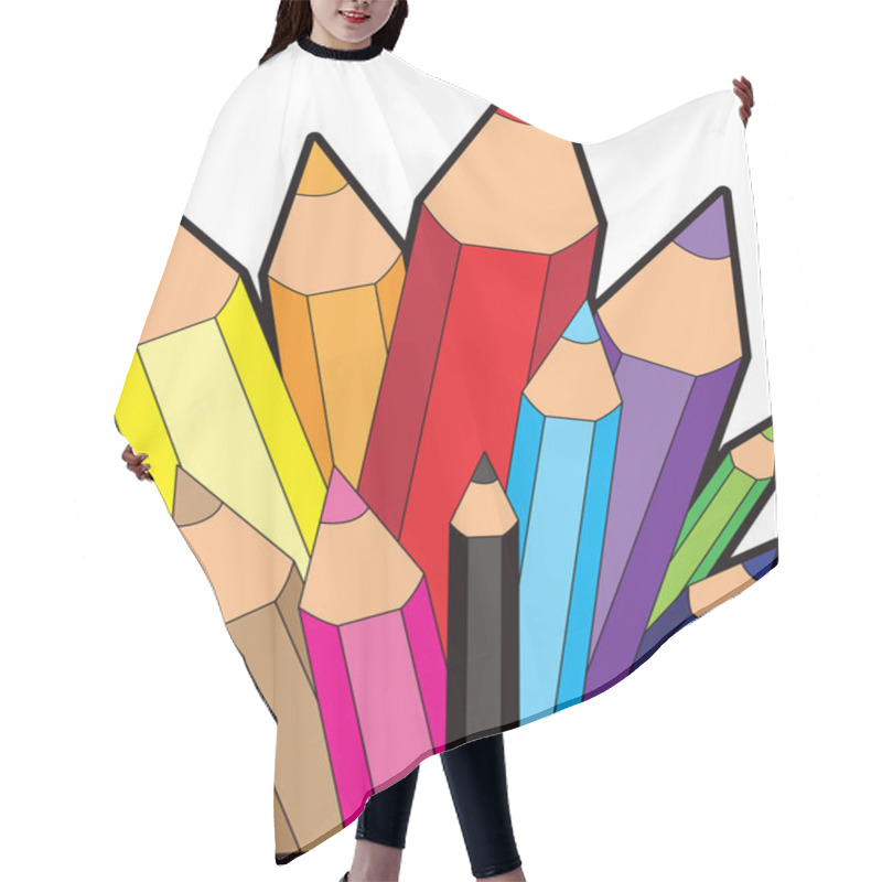 Personality  Rainbow Pencil City Icon Hair Cutting Cape