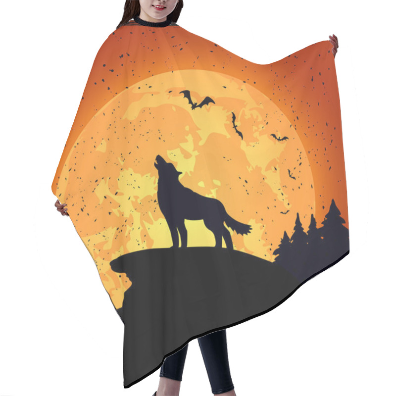 Personality  Halloween Background With Wolf Hair Cutting Cape