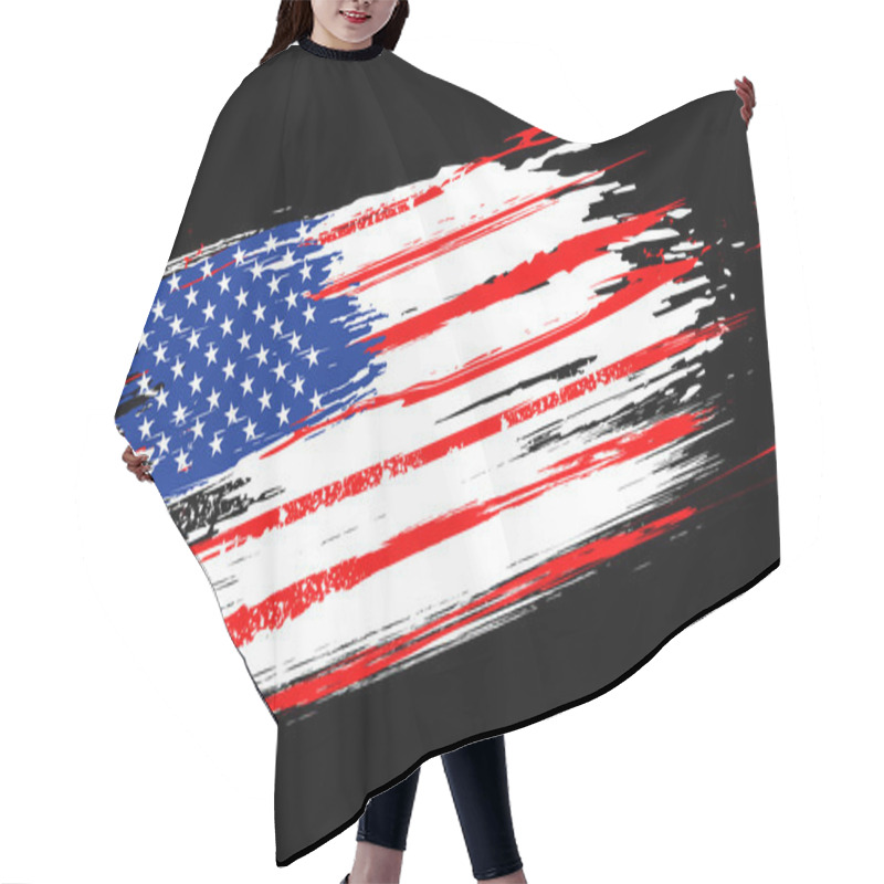 Personality  Grungy American Flag Hair Cutting Cape