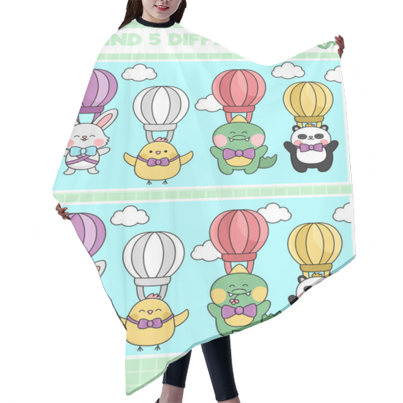 Personality  Easter Kawaii Find Differences Game For Children. Attention Skills Activity With Cute Hot Air Balloons With Animals Flying In The Sky. Spring Holiday Puzzle For Kids. Printable What Is Different Workshee Hair Cutting Cape