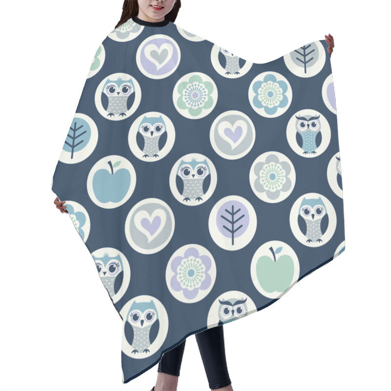 Personality  Owls Cartoon Pattern Hair Cutting Cape