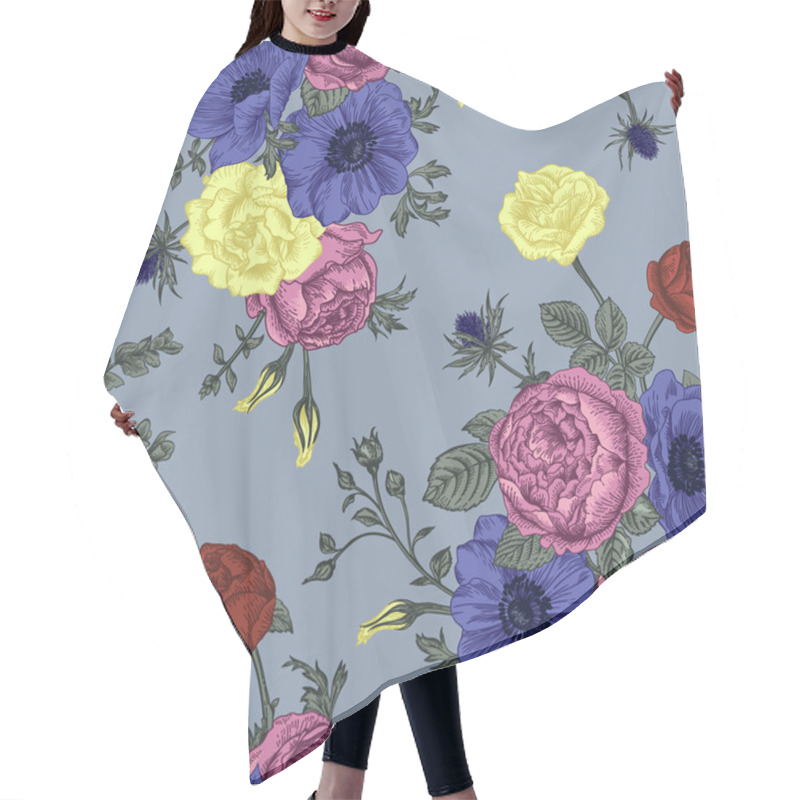 Personality  Seamless Floral Pattern Hair Cutting Cape