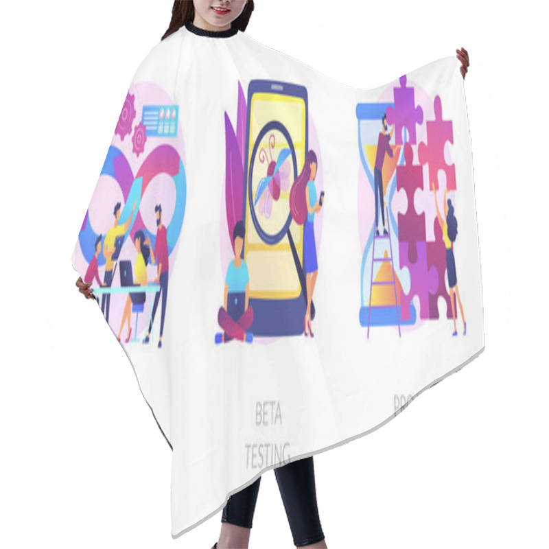 Personality  Agile Project Management Vector Concept Metaphors Hair Cutting Cape