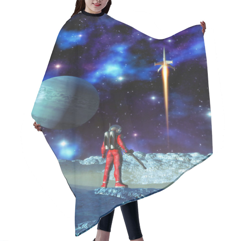 Personality  Astronaut And Alien Planet Hair Cutting Cape