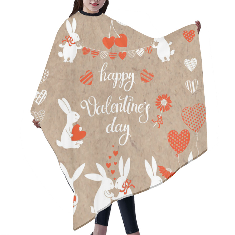 Personality  Greeting Card For Valentines Day Hair Cutting Cape