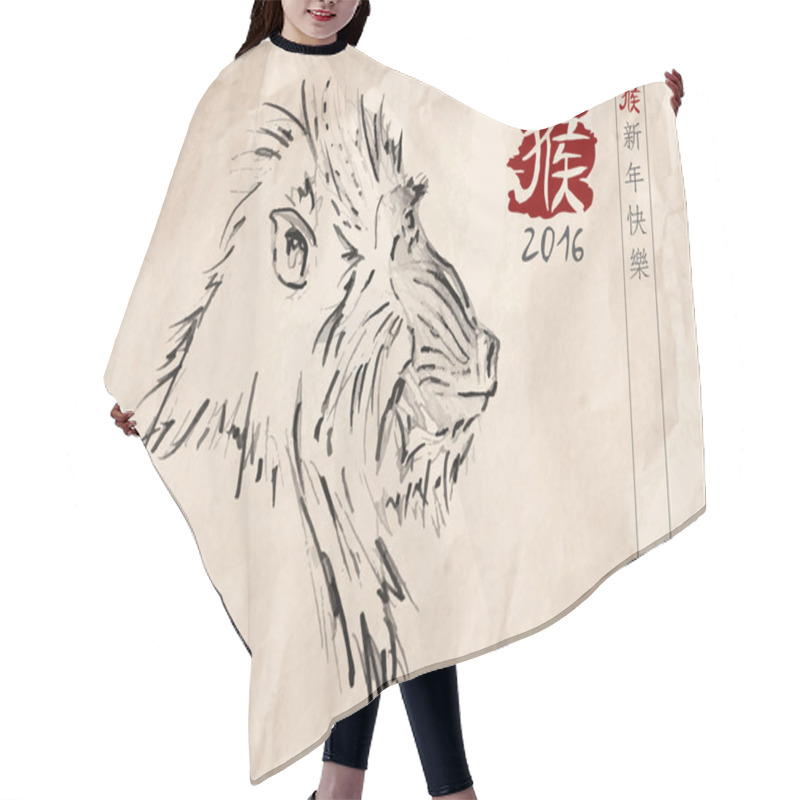 Personality  2016 Happy Chinese New Year Monkey Traditional Art Hair Cutting Cape