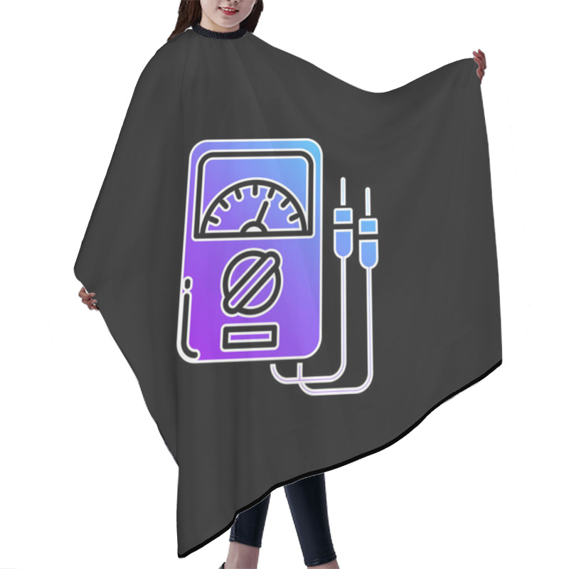 Personality  Ammeter Blue Gradient Vector Icon Hair Cutting Cape