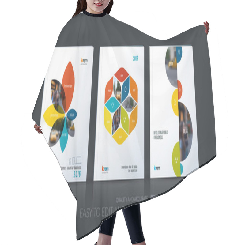 Personality  Brochure Template Layout Collection, Cover Design Annual Report, Hair Cutting Cape