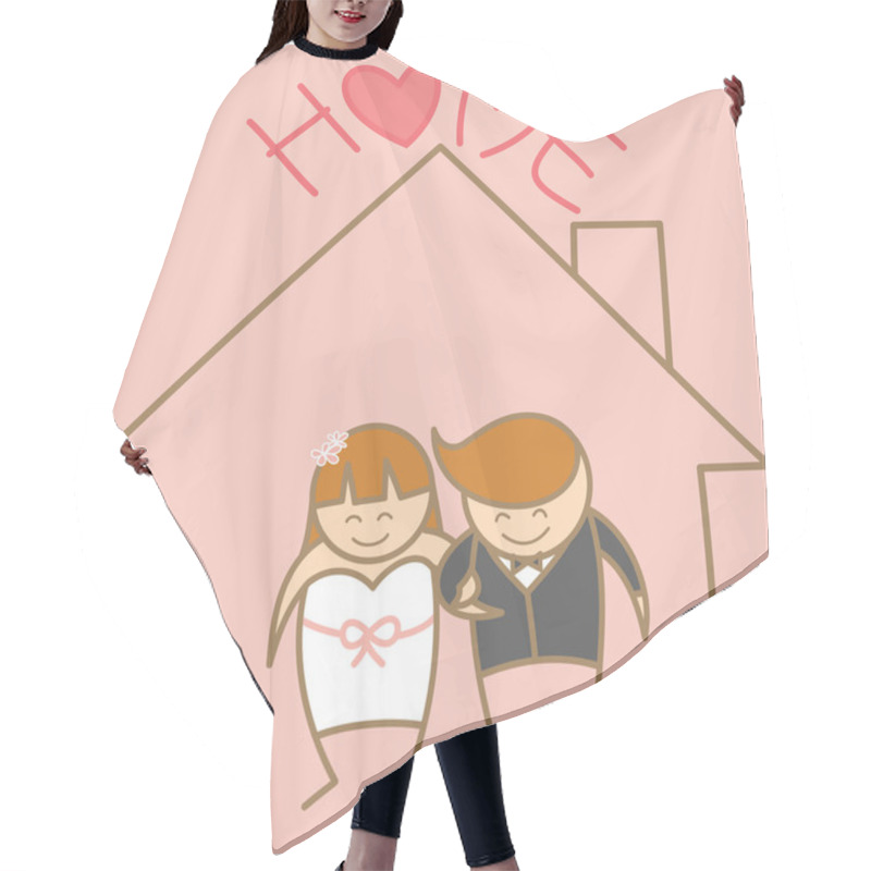 Personality  Just Married Couple Hair Cutting Cape