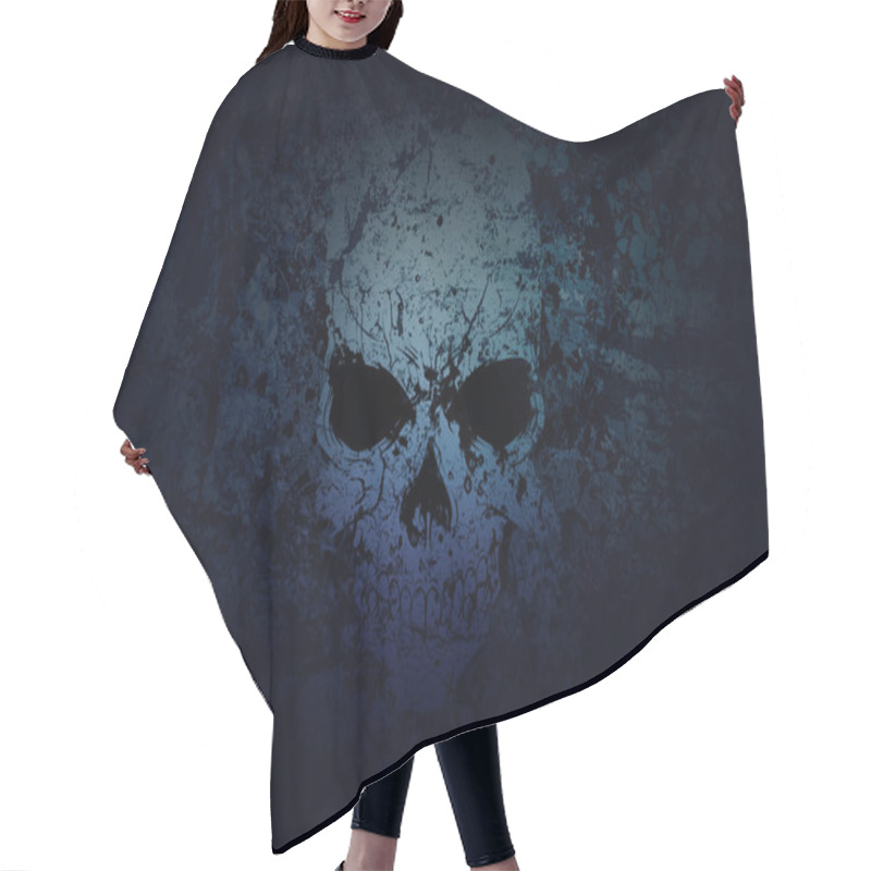 Personality  Blue Grunge Skull Dark Background Hair Cutting Cape