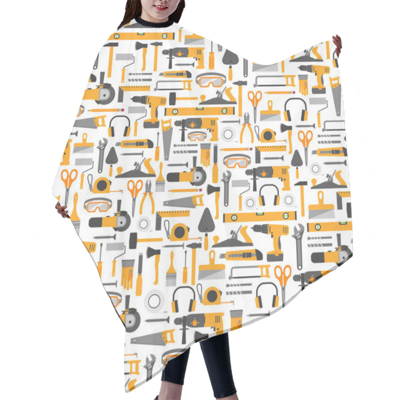 Personality  Construction Tools Seamless Pattern Hair Cutting Cape