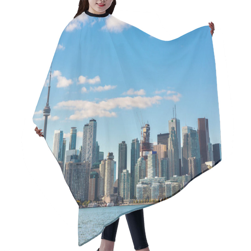 Personality  Panoramic View Of Toronto Skyline  In A Sunny Day, Ontario, Canada Hair Cutting Cape