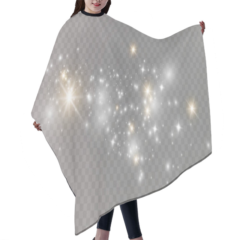 Personality  Dust On A Transparent Background.bright Stars.The Glow Lighting Effect. Hair Cutting Cape