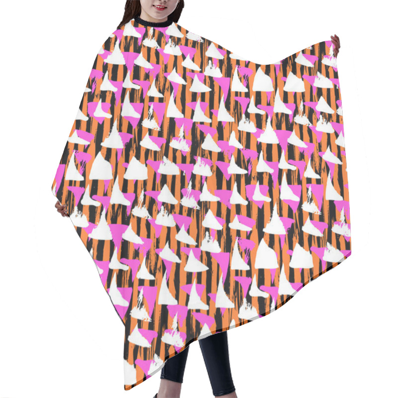 Personality  Pattern With Short Hand Drawn Strokes Hair Cutting Cape