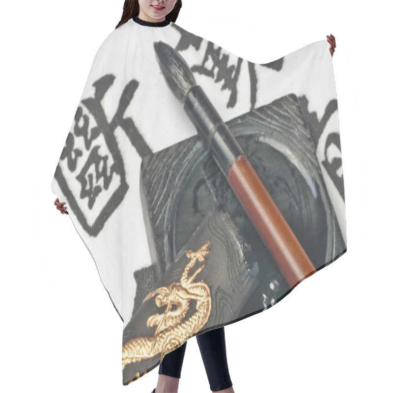 Personality  Chinese Calligraphy Hair Cutting Cape