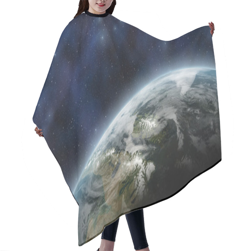 Personality  Earth Like Planet Seen From Space, With Atmosphere Glow And Stars As Background - Elements Of This Image Furnished By NASA Hair Cutting Cape