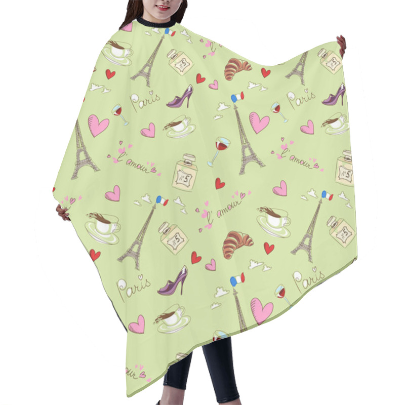 Personality  Paris Seamless Pattern Hair Cutting Cape