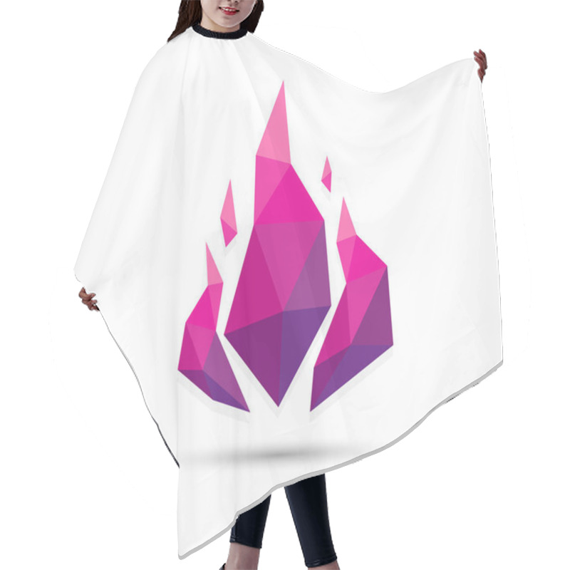 Personality  Abstract Fire Triangle Purple Geometric Design Hair Cutting Cape