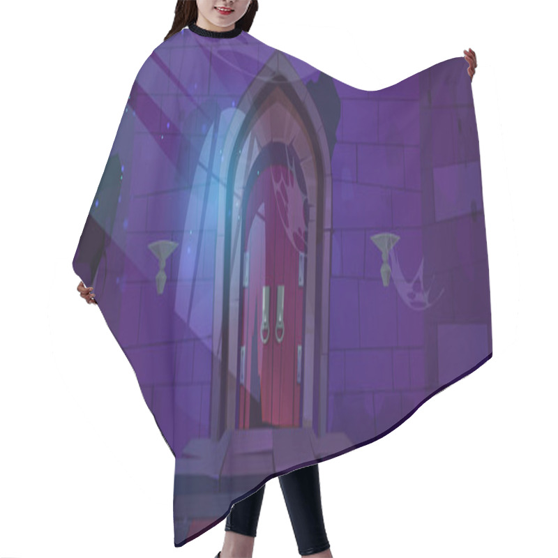 Personality  Abandoned Dungeon, Medieval Castle Night Interior Hair Cutting Cape