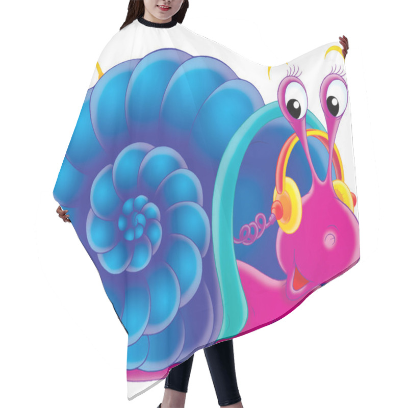 Personality  Cute Purple Snail With A Blue Shell Hair Cutting Cape