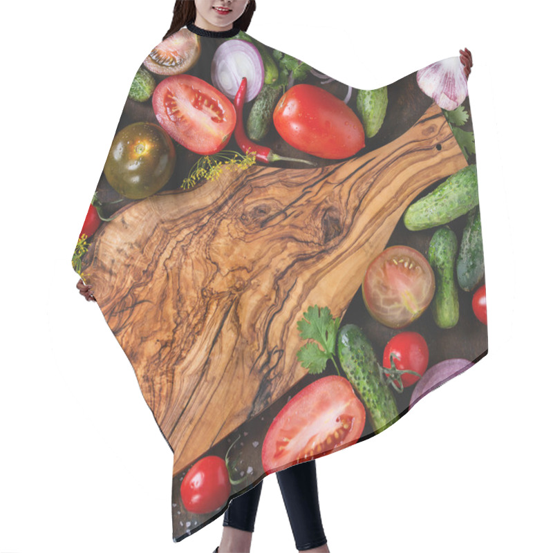 Personality  Background With Tomatoes And Cucumbers Hair Cutting Cape