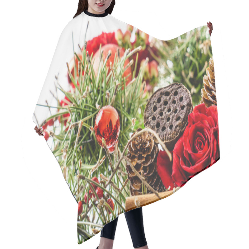 Personality  Flowers Bouquet On White Hair Cutting Cape