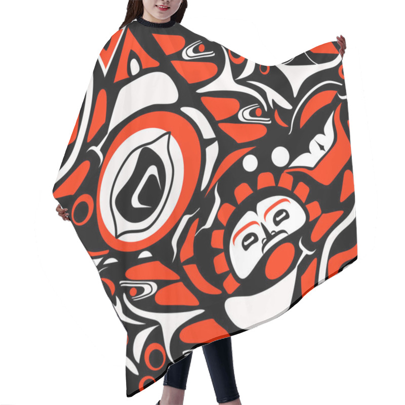 Personality  Abstract Red Background Native North American Hair Cutting Cape