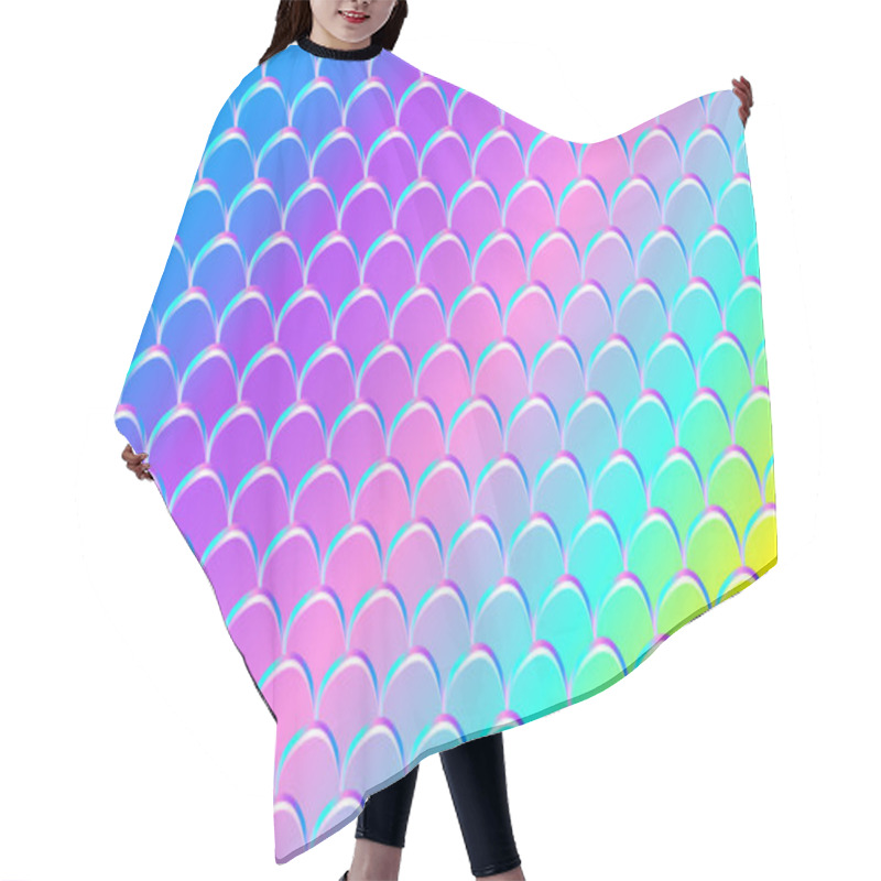 Personality  Mermaid Kawaii Pattern. Fish Scale. Vector Hair Cutting Cape