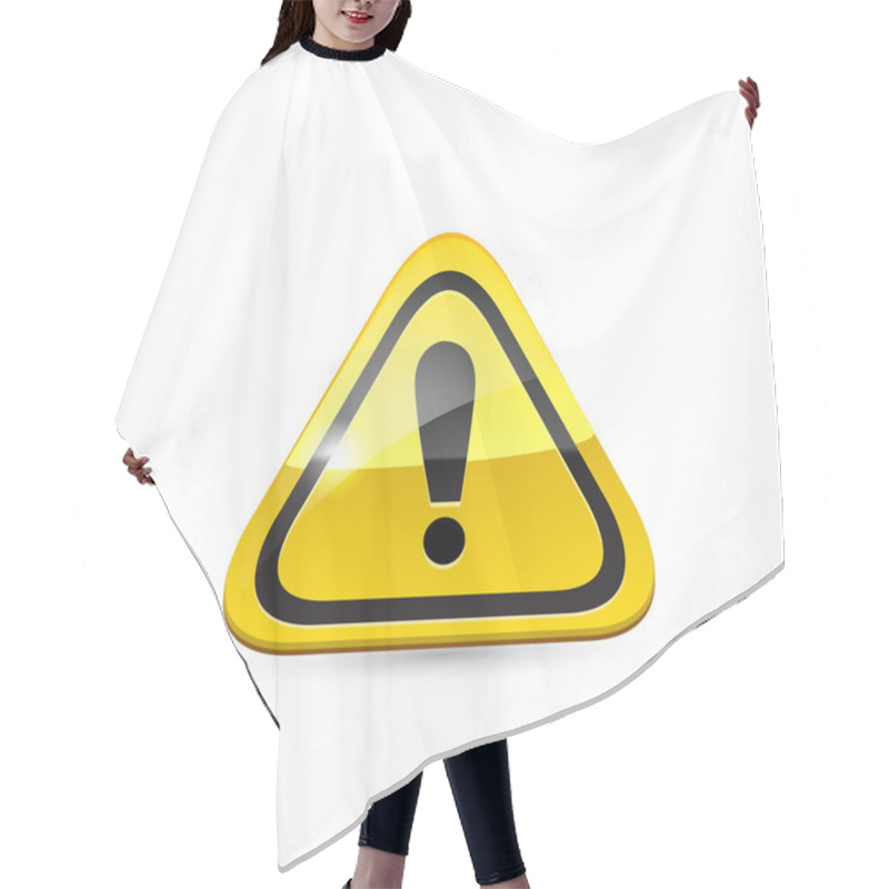 Personality  Attention Glossy Road Sign. Vector Hair Cutting Cape