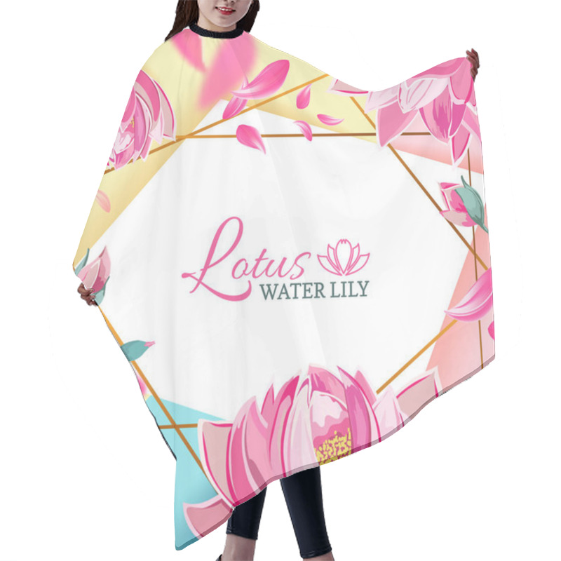 Personality  Frame On Background Of Pink Lotus Flowers Hair Cutting Cape