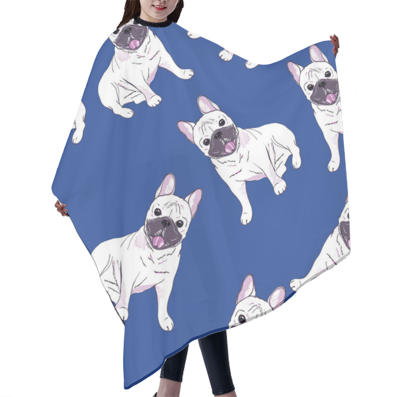 Personality  Bulldogs Seamless Pattern Hair Cutting Cape