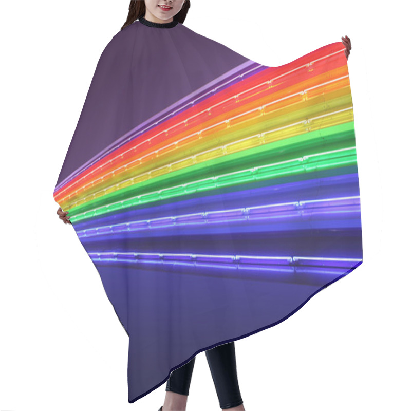 Personality  Rainbow Neon Hair Cutting Cape