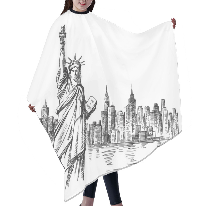 Personality  New York Hand Drawn Hair Cutting Cape